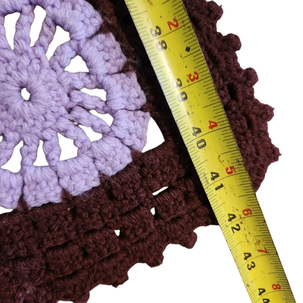 Granny Square Afghan Homemade Crochet Blanket Roseanne Style 36